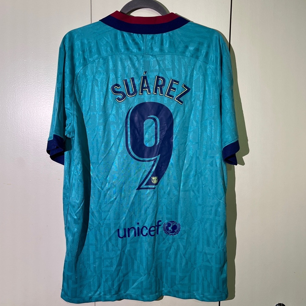 FC Barcelona Official Nike Luis Suarez (#9) Teal Soccer Jersey - NWT - Size XL